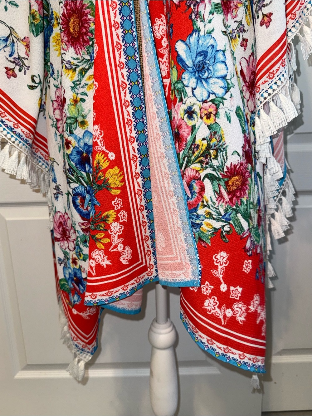 Umgee Pink red & Blue Paisley Lightweight Kimono - Picture 2 of 8